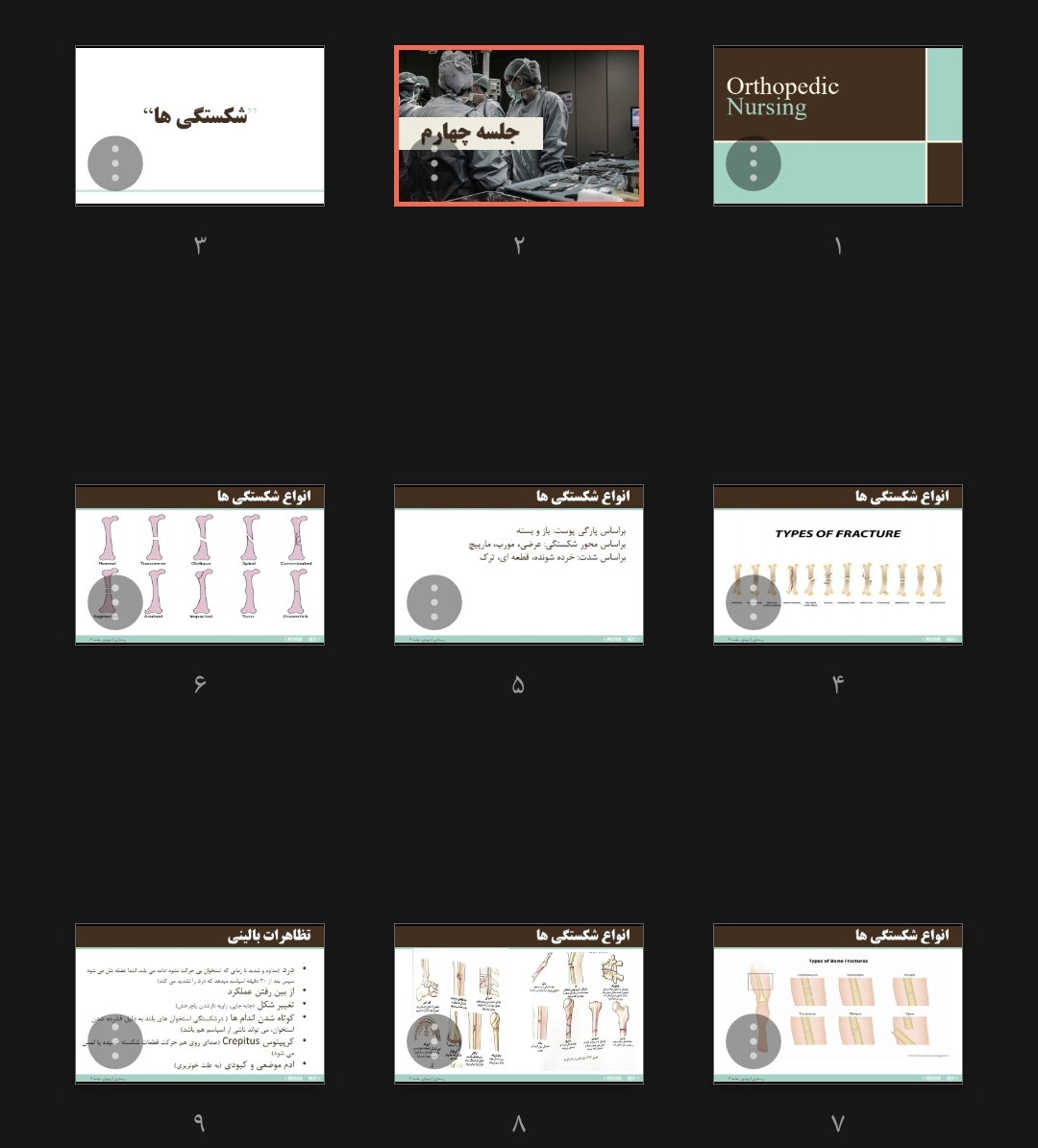 جزوه انواع شکستگی ها