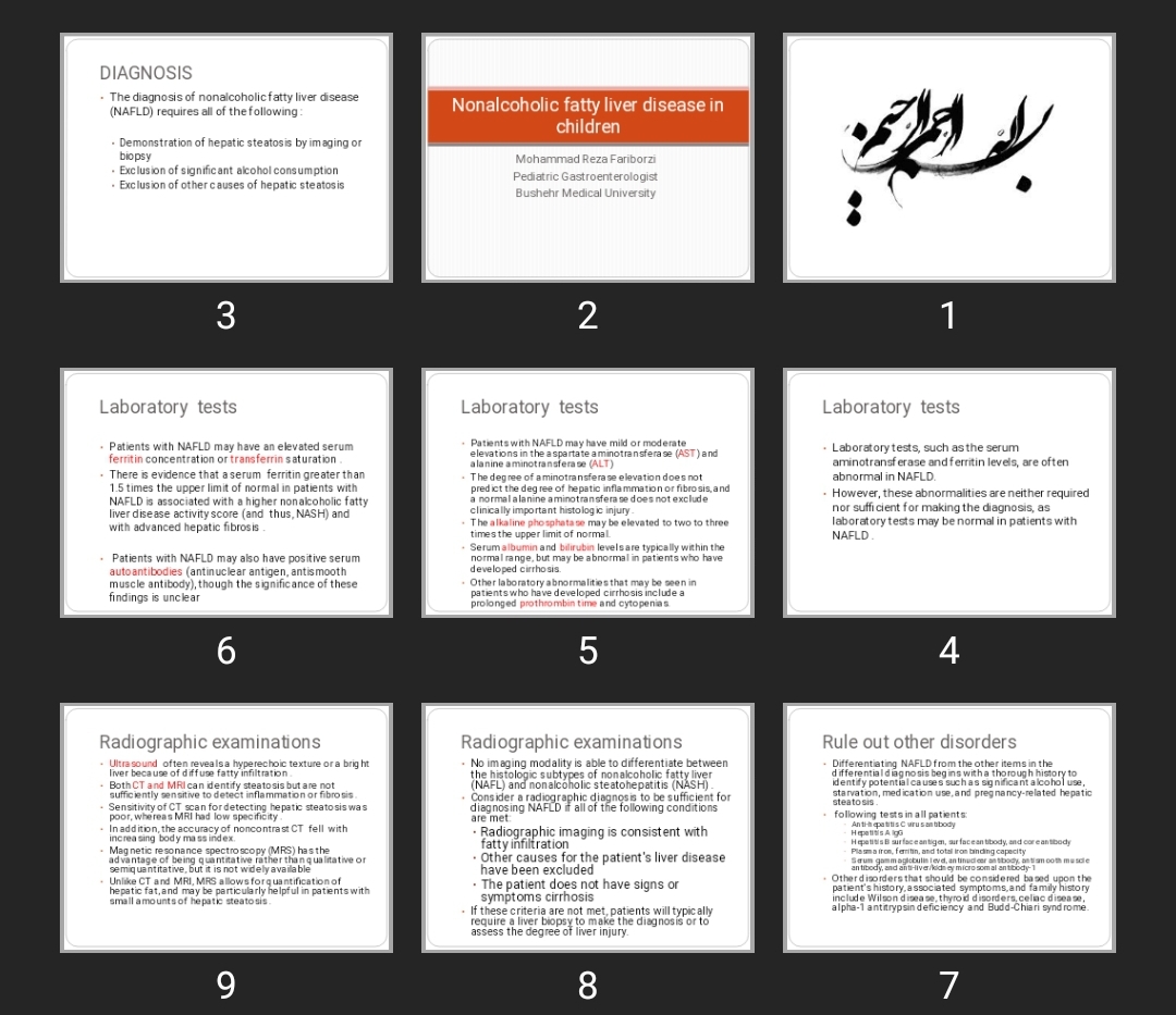 پاورپوینت Nonalcoholic fatty liver disease in children