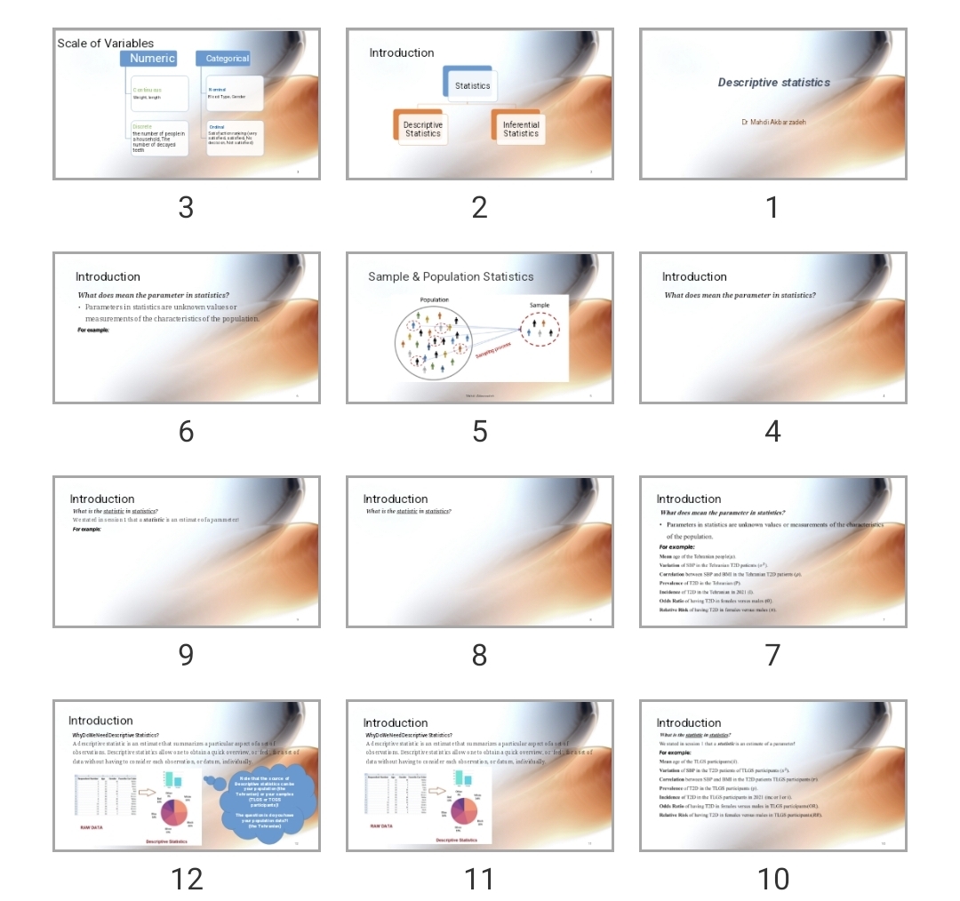 پاورپوینت Descriptive statistics