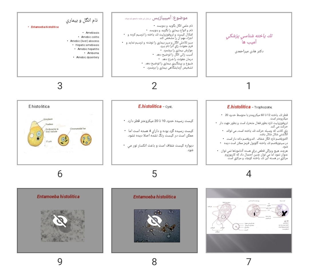 پاورپوینت تک ياخته شناسی پزشكی آميب ها