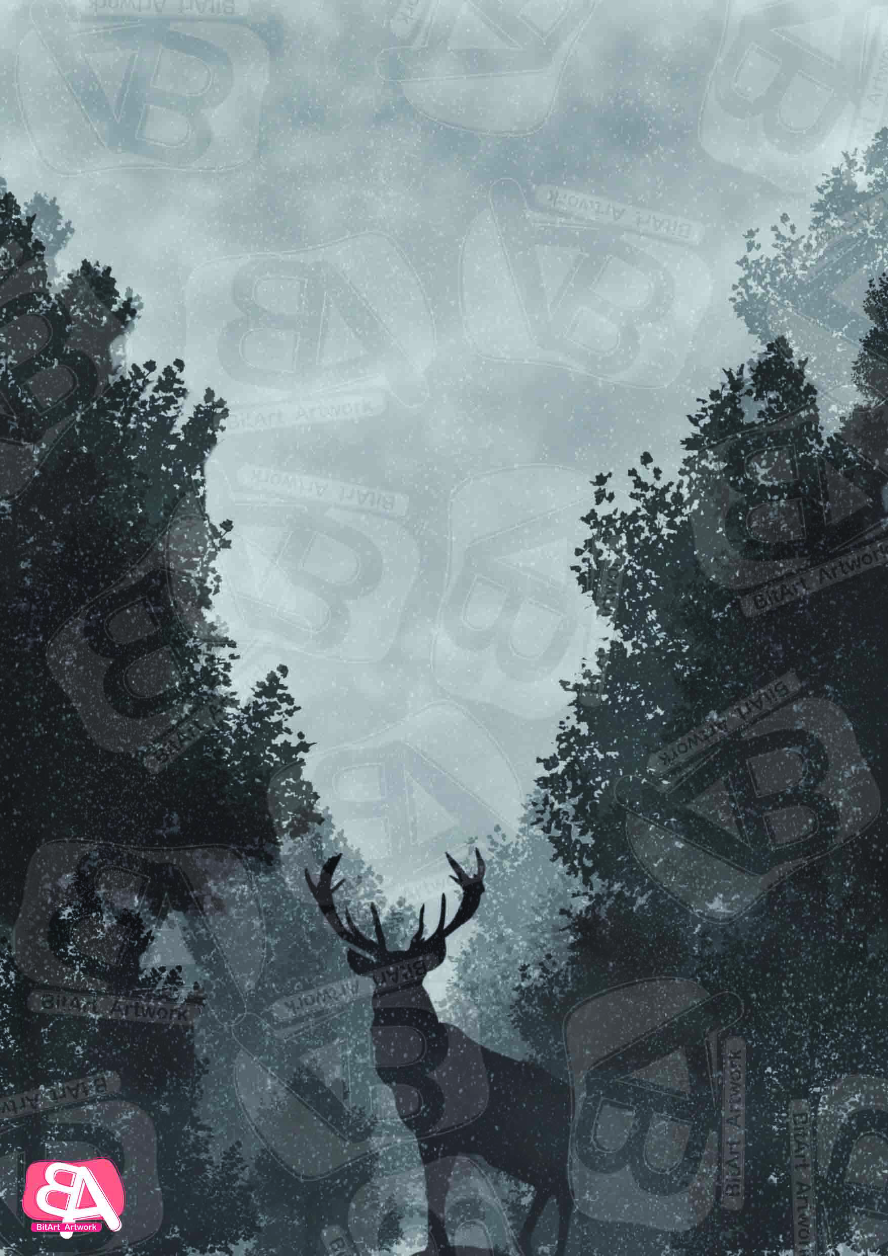 نقاشی دیجیتال گوزن