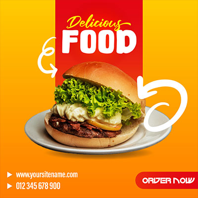 قالب پست اینستاگرام فست فود