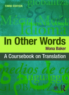 زبان اصلی کتاب In Other Words A Coursebook on Translation