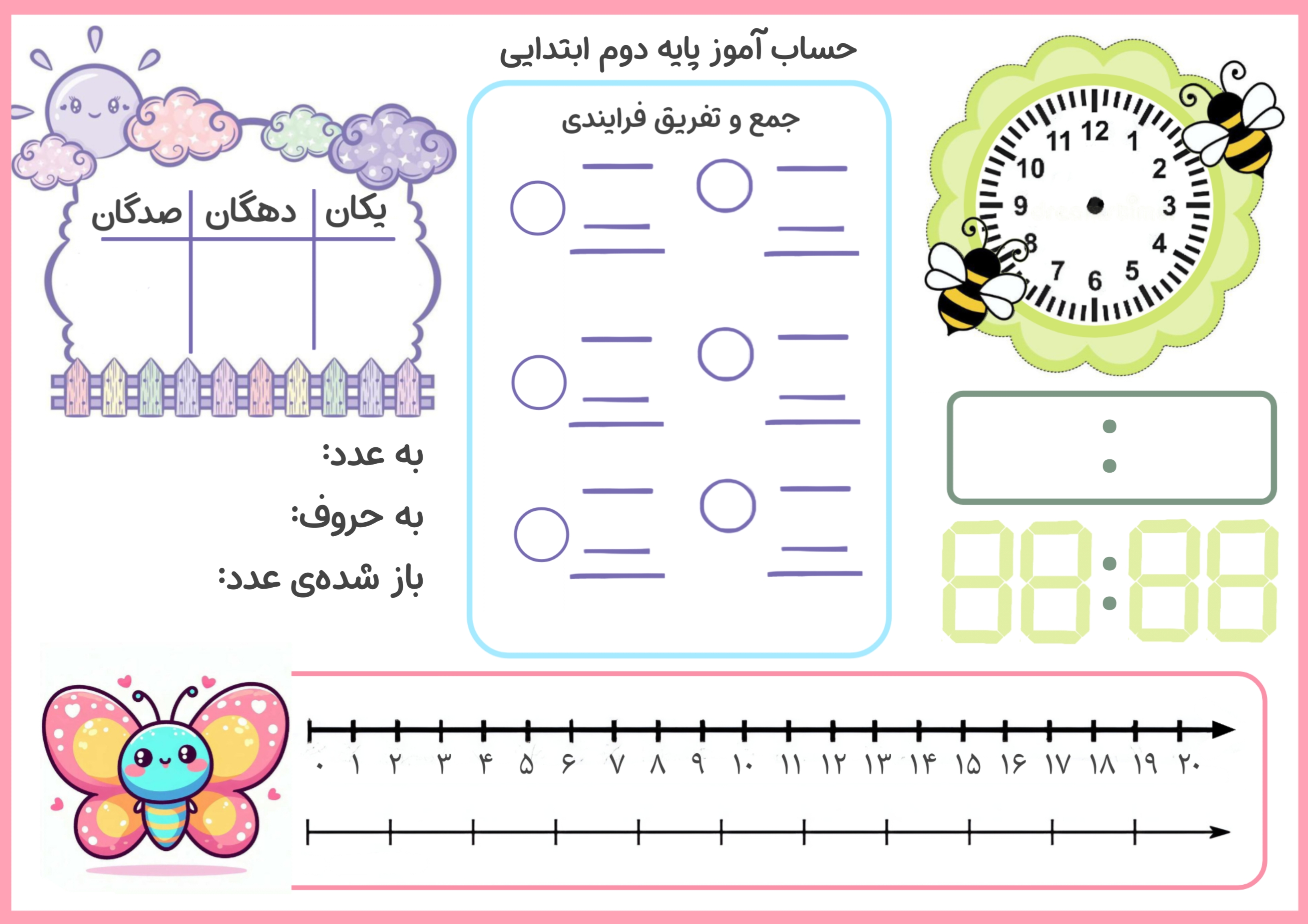 تخته حساب آموز پایه دوم ابتدایی