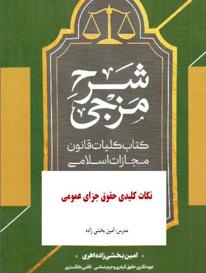 PDF جزوه نکات کلیدی حقوق جزای عمومی نکات مستخرج کتاب کلیات قانون مجازات اسلامی امین بخشی زاده