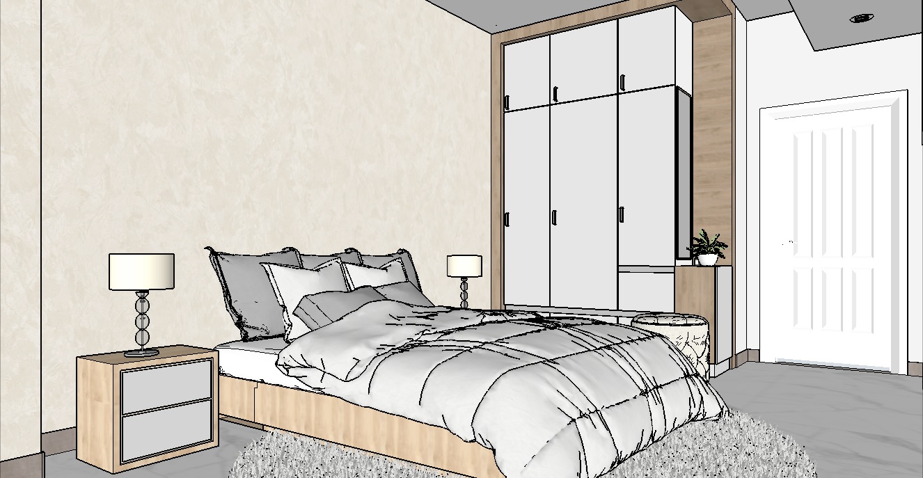 فایل اسکچاپ اتاق خواب ( به همراه رندرها )