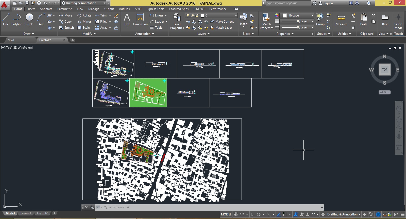 فایل اتوکد پلان اندازه گذاری ، پلان مبلمان با نما و برش مدرسه بهمراه فایل 3D اسکچاپ