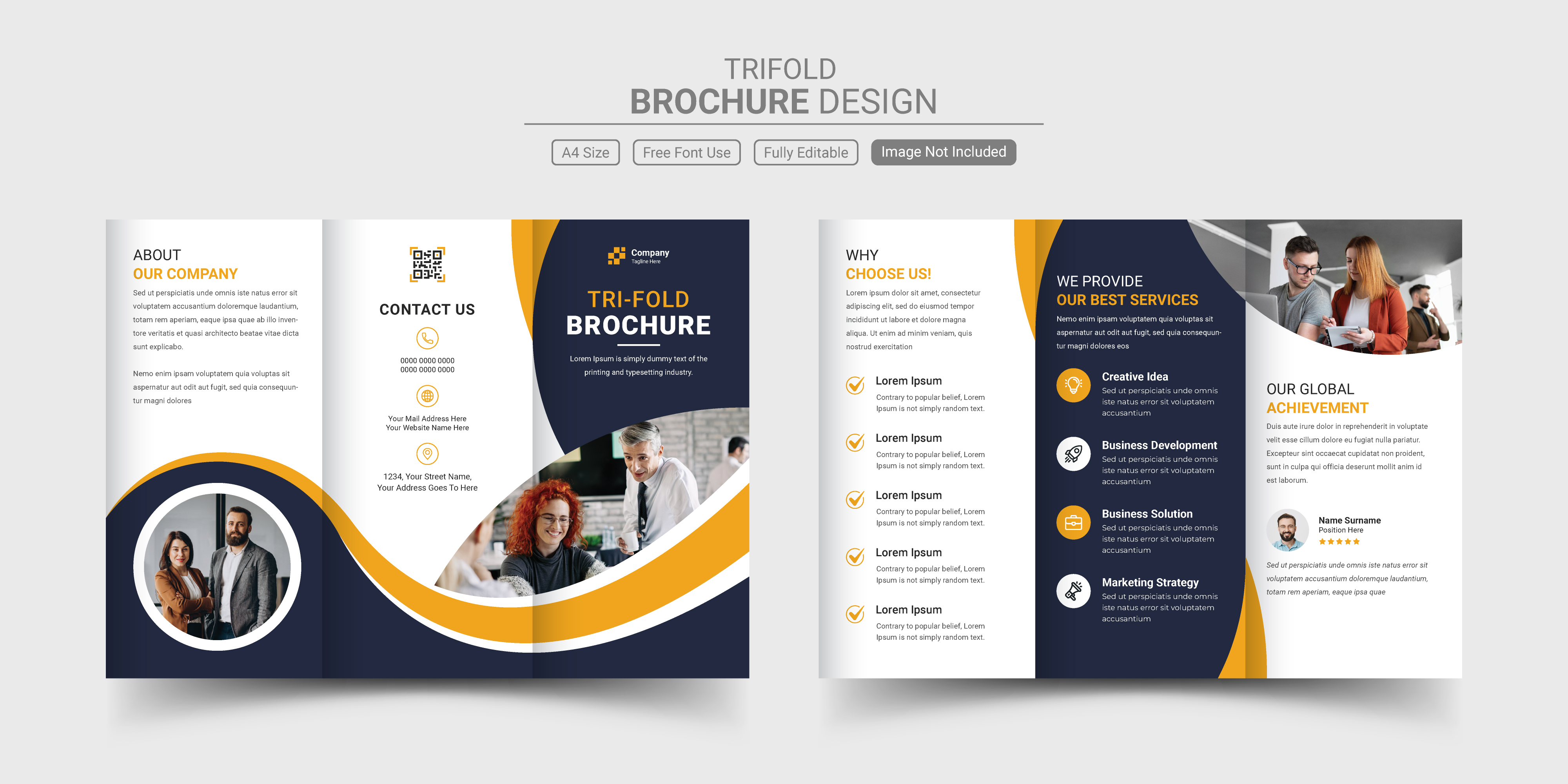 دانلود وکتور بروشور سه لت دو رو شرکتی زیبا با فرمت eps