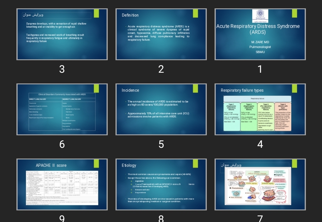 پاورپوینت Acute Respiratory Distress Syndrome (ARDS)