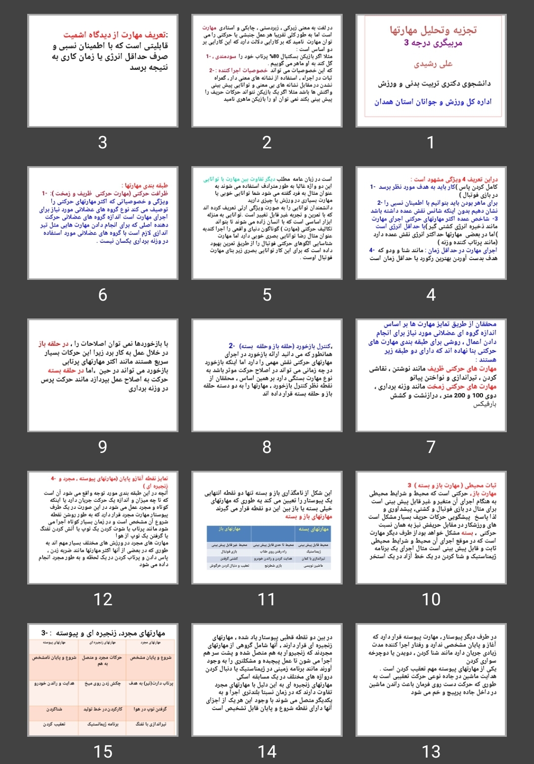 پاورپوینت تجزیه وتحلیل مهارت ها مربیگری درجه ۳