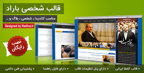 قالب شخصی وردپرس باراد