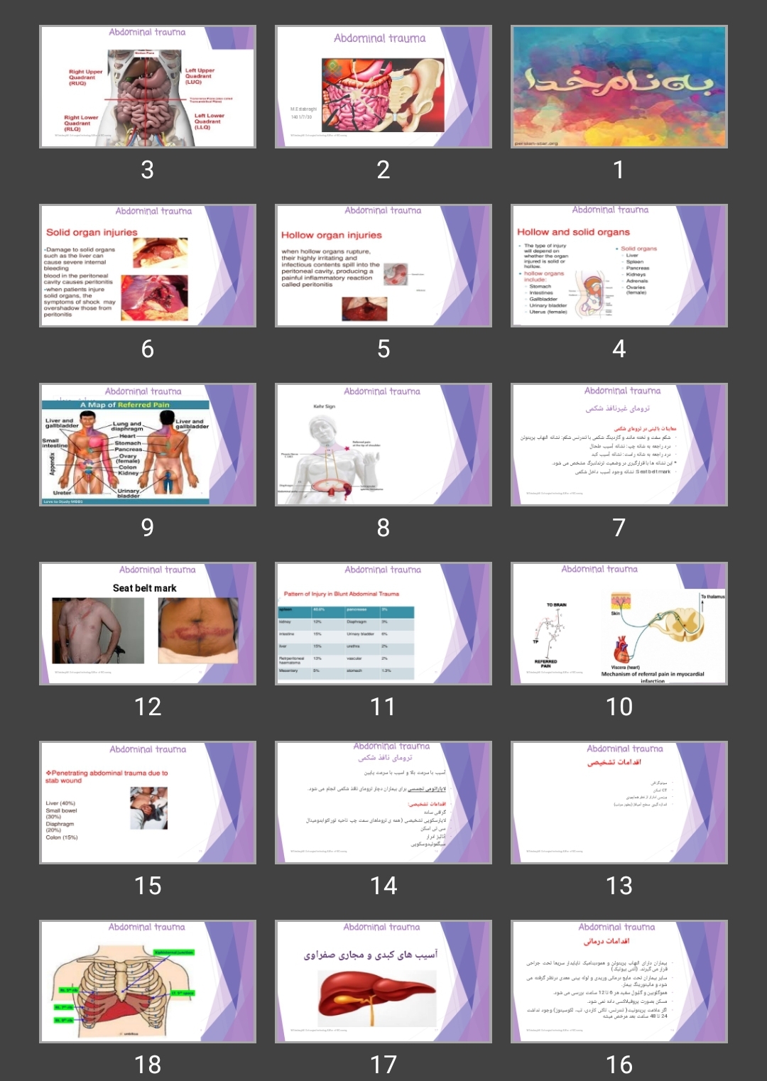 پاورپوینت Abdominal trauma