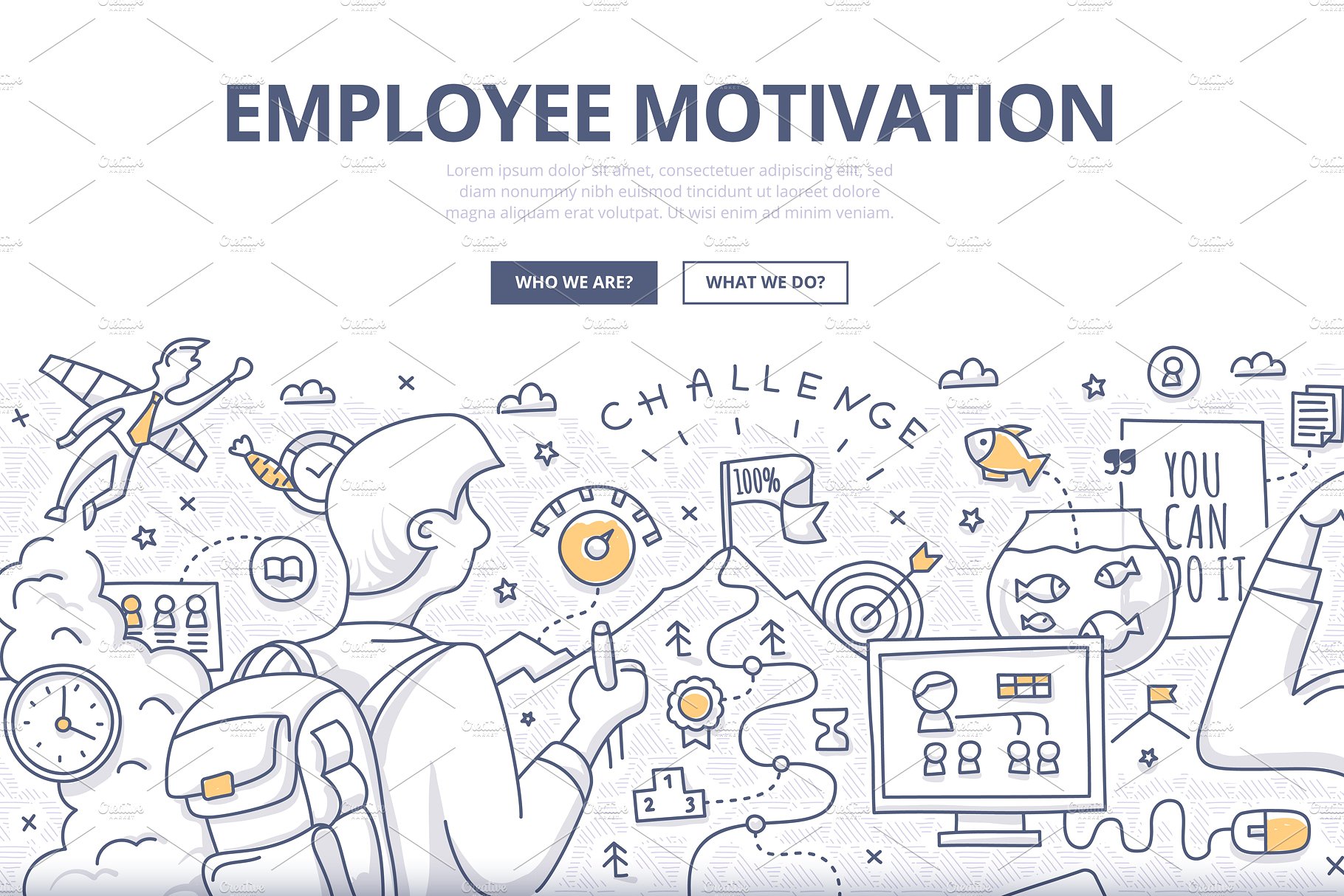 فایل لایه باز بنر کار و تجارت Career &amp; Leadership Illustrated Co