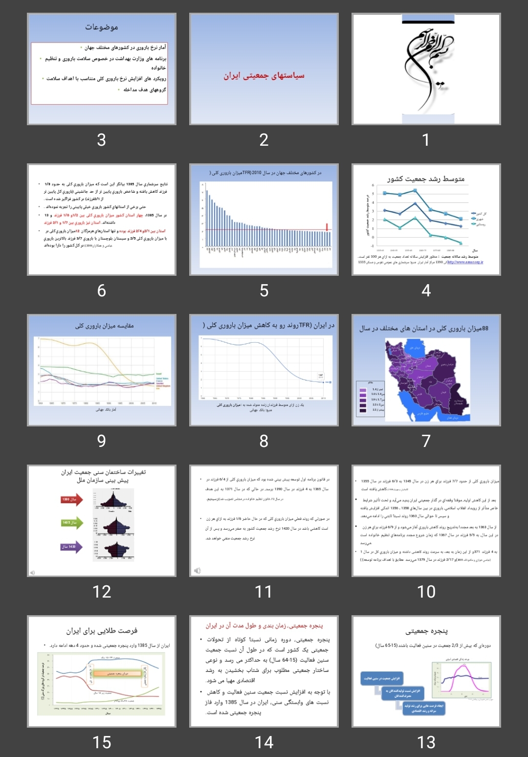 پاورپوینت سیاست های جمعیتی ایران
