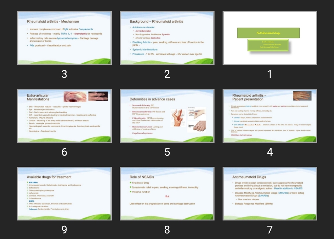 پاورپوینت Antirheumatoid drugs