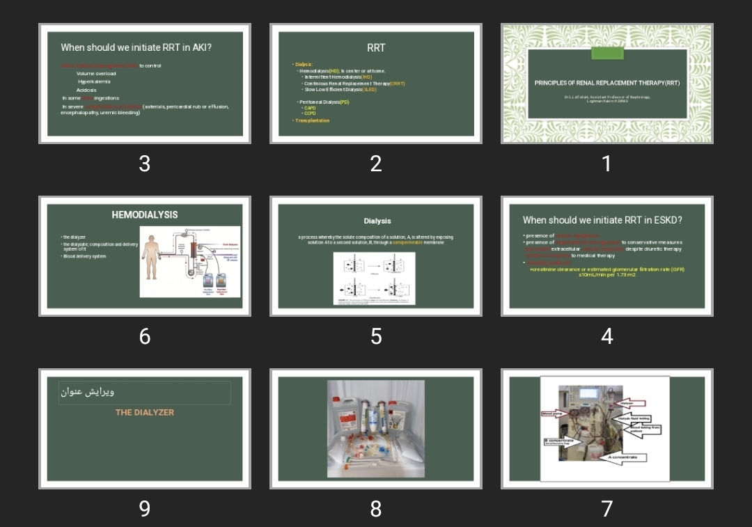 پاورپوینت Principles of Renal Replacement Therapy (RRT)